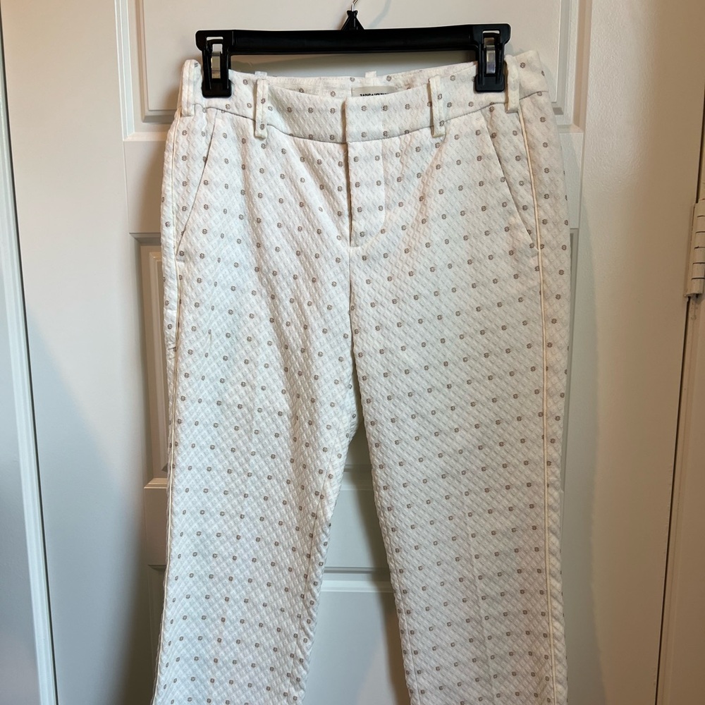 Zadig & Voltaire Cream Posh Flower Deluxe Patterned Pants